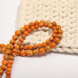 6mm Orange Imperial Jasper Round Beads DIY Jewelry Making
